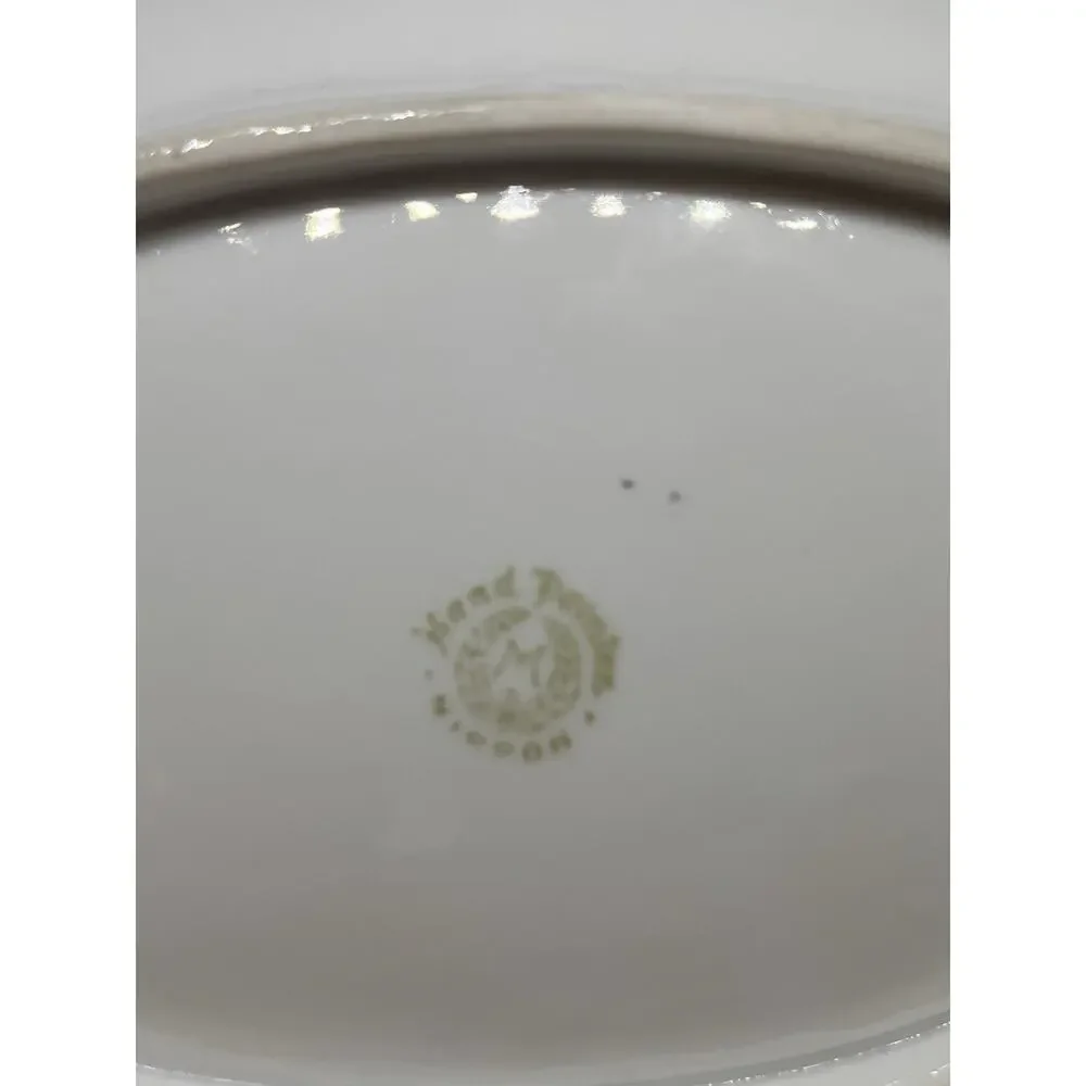 Antique Hand Painted Porcelain Serving Dish Platter Morimura Bros Wreath Mark